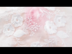 Κούρεμα δαντέλας από μαλακό διχτυωτό τούλι Πολύχρωμο λουλούδι Κέντημα δαντέλας