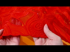 Διακοσμήστε Δαντέλα 100% Πολυεστέρας Λευκό Κέντημα Δαντελένια Δαντέλα