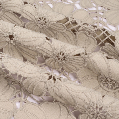 OKEO-TEX Guipure Lace Trim Polyester Milk Fiber Embroidery Lace Trim