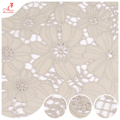 OKEO-TEX Guipure Lace Trim Polyester Milk Fiber Embroidery Lace Trim