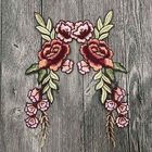 Colourful Floral Embroidered Applique Patches , Polyester Sew On Flower Appliques